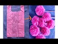 How to make plastic flowers from plastic  carry bags | DIY plastic flowers ||