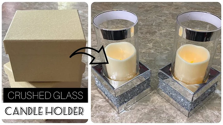 Crushed glass candle holder DIY