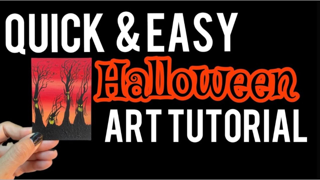 HALLOWEEN Fantasy Art Creepy Tree Art Tutorial • Step by Step • QUICK & EASY! BEGINNER!