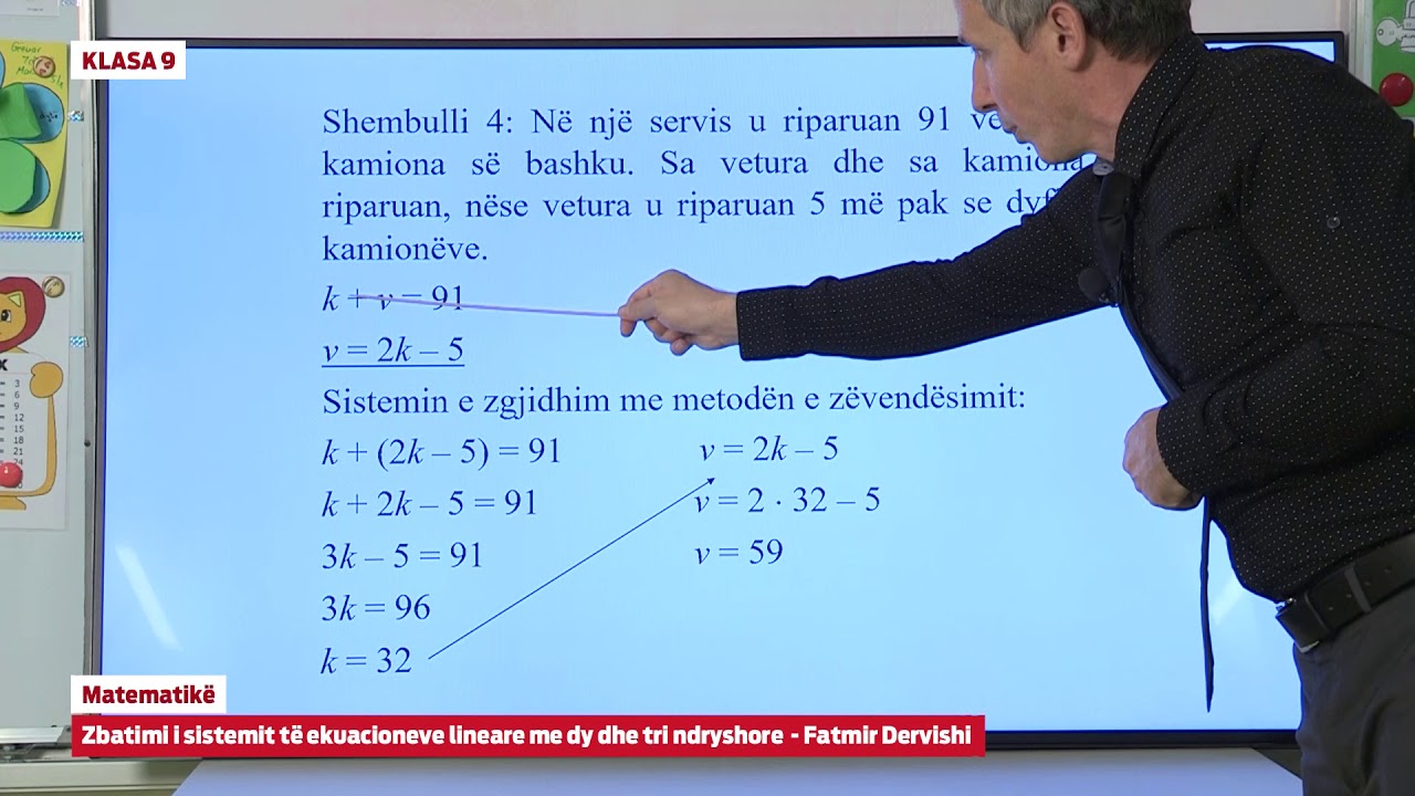 9116 - Matematikë - Zbatimi i sistemit të ekuacioneve lineare me dy dhe tri ndryshore