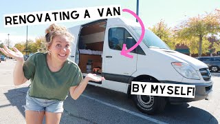 RENOVATING A CAMPER VAN BY MYSELF! diy sprinter van :) by Allie Merwin 3,303 views 1 year ago 15 minutes