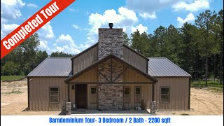 Barndominium Tour  3BR / 2 BA / 2200sqft barndominium  Wrangler Floor Plan.