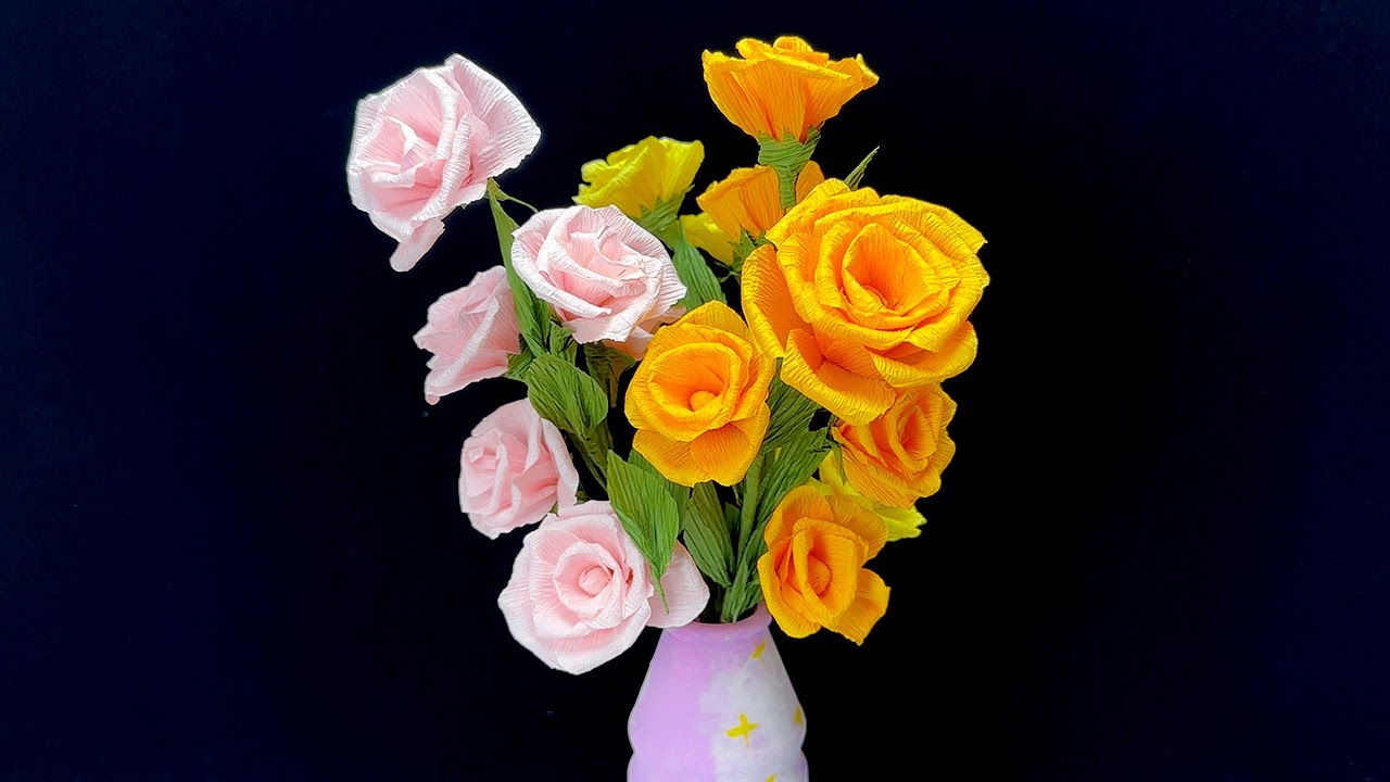 "Creative Crafts: The perfect tutorial to create a gorgeous rose bouquet using colored paper ...