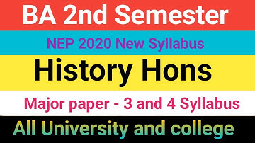 Ba 2nd Semester History Hons syllabus || history Hons Major paper 3 and 4 Syllabus Odia medium ||