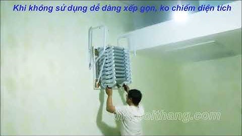 Cầu thang gác mái ốp tường