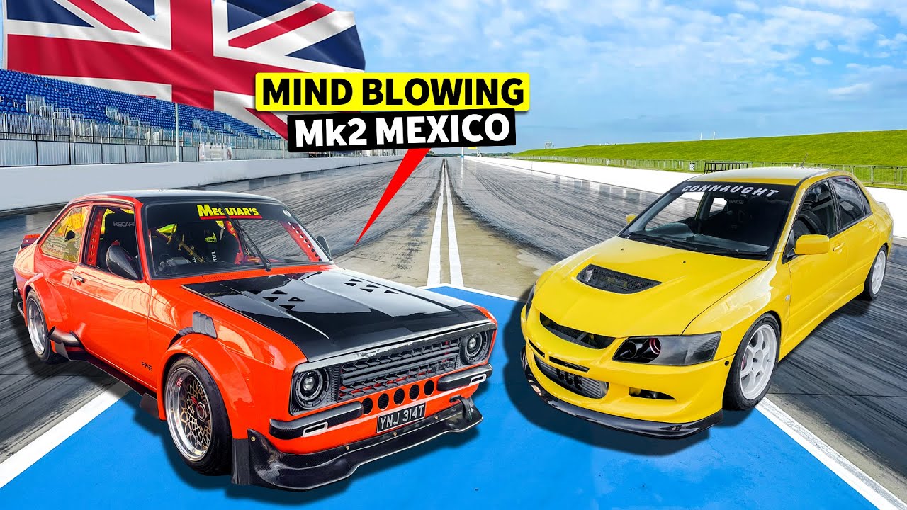 Holy Grail Ford Escort RS Mexico Drag Races 700hp Mitsubishi Evo VIII