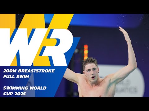 Under 2 Minutes! Caspar Corbeau’s 200m Breaststroke World Record 😱 | Swimming World Cup 2025