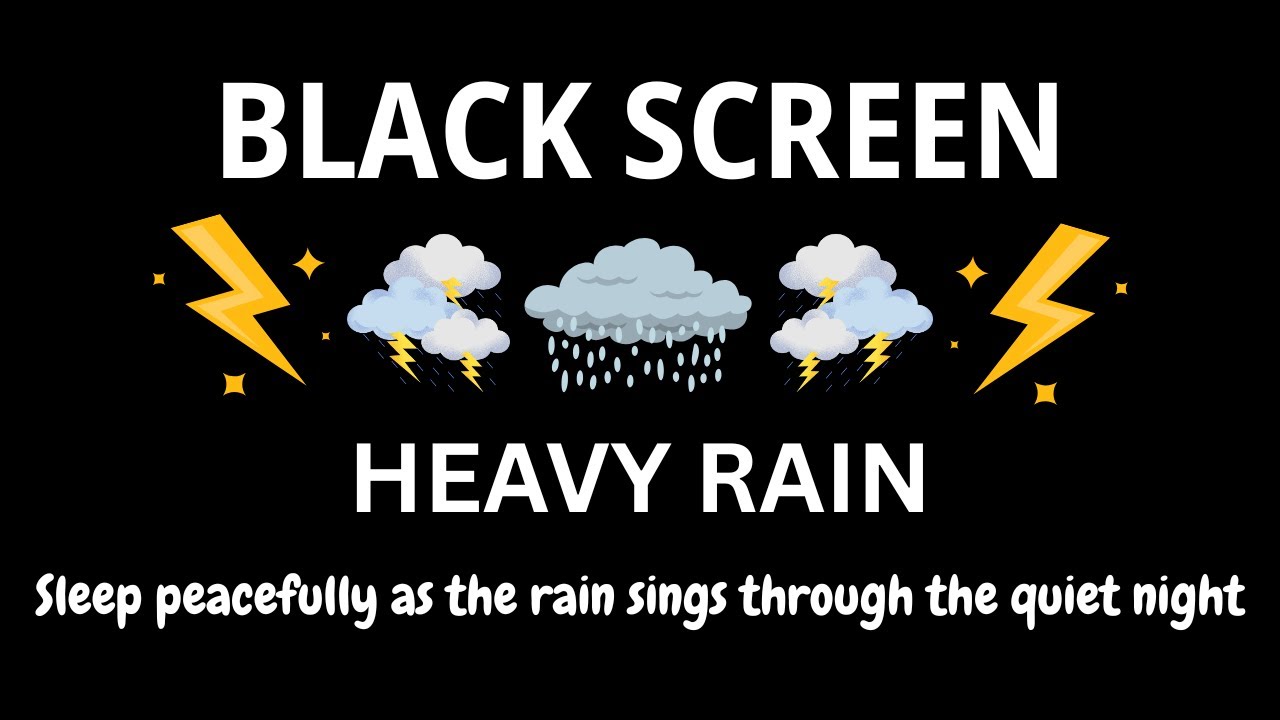 Calming Rainstorm and Rolling Thunder | BLACK SCREEN | Quiet Sleep Tonight