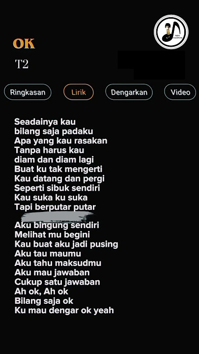 Lirik Lagu : OK - T2 #lirikterjemahan #liriklagu #shortlirik #songlyrics #songs #song