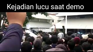 kejadin lucu saat unjuk rasa demo buruh
