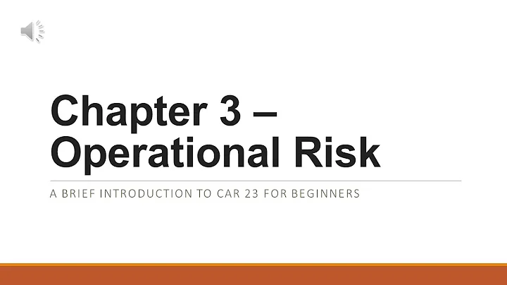 CAR23 Chapter 3 Operational Risk