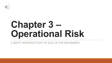 CAR23 Chapter 3 Operational Risk