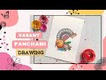 Vasant Panchami Drawing। Saraswati Puja Art। Veena Mandala Art। #mandala