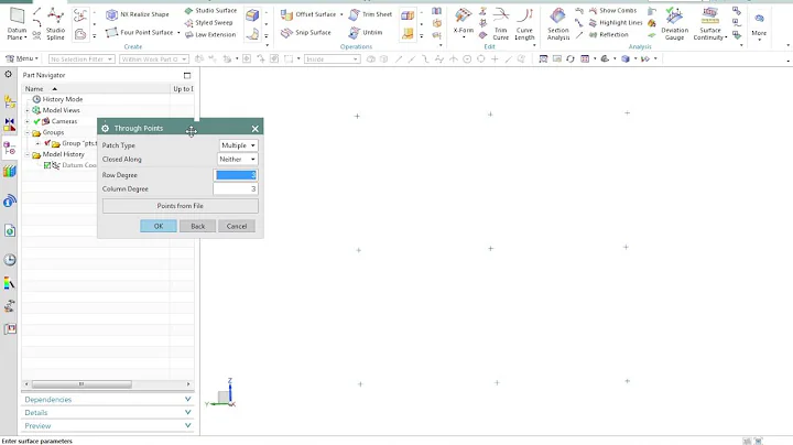 NX 10 Surface Through Points