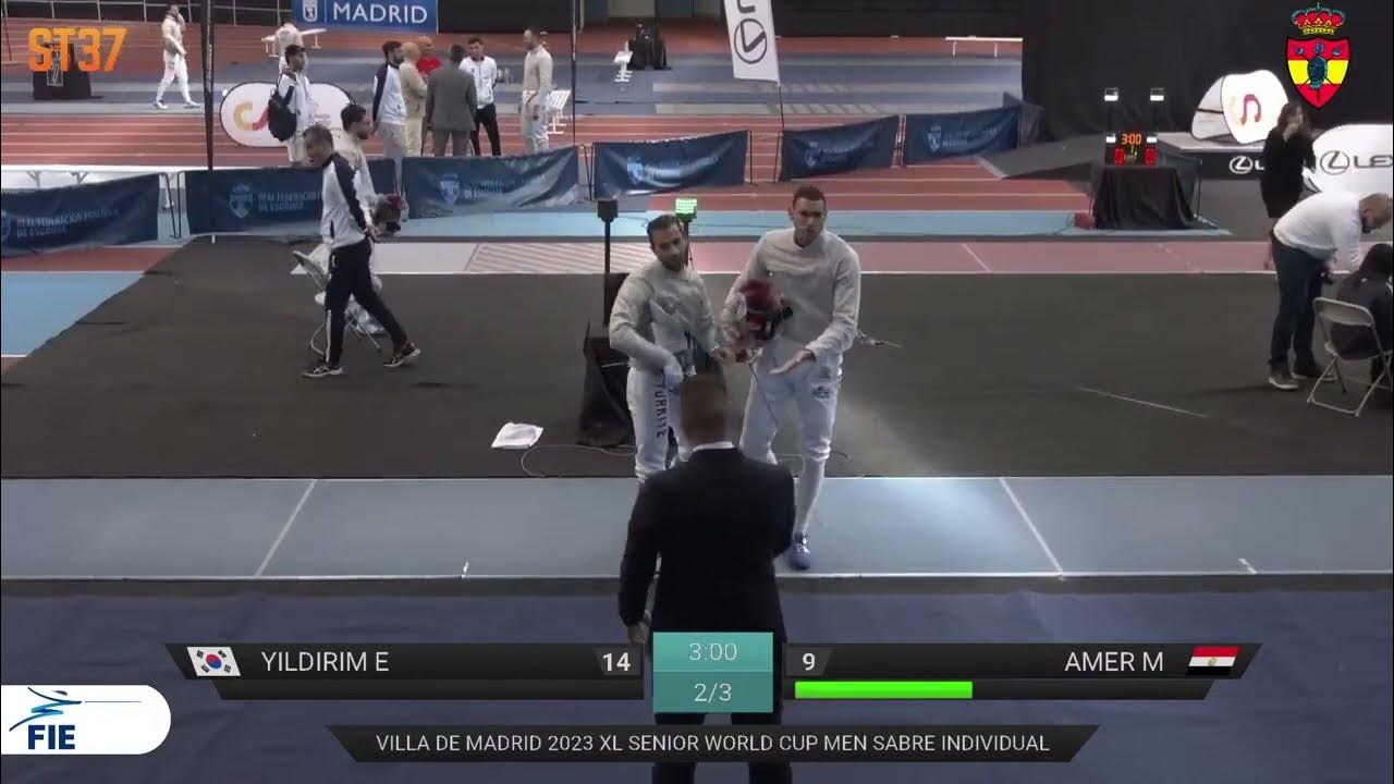 YILDIRIM TUR vs AMER EGY Fencing World Cup 2023 Senior Men Saber Villa de Madrid T64 YouTube