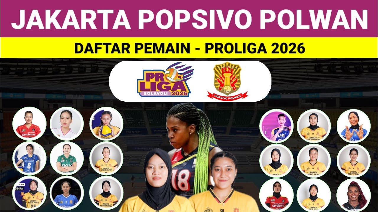 Daftar Pemain Jakarta Popsivo Polwan Untuk Proliga 2026