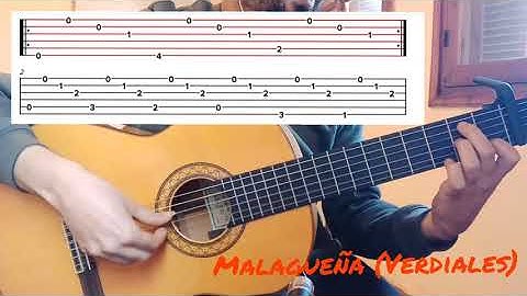 #easy Malagueña Flamenco Guitar For beginners and intermediate level with Tab #flamenco #malaguena