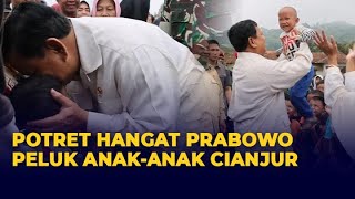 Potret Hangat Prabowo Subianto Peluk Anak-anak dan Warga Cianjur Terdampak Gempa