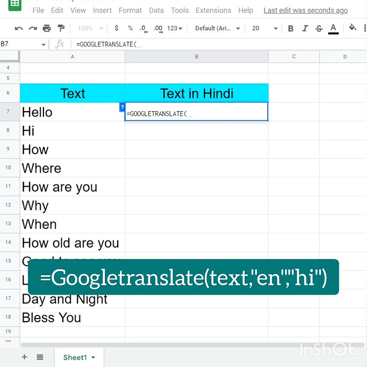 Translate Text English To Hindi shorts excel google sheet shots translate-text-english-to-hindi-shorts-excel-google-sheet-shots