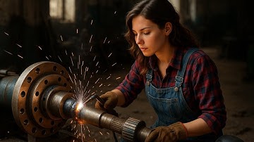 Welding 🧑‍🏭🦾Tricks thread work 💯repair shaft  Work on 👀lathe machine🔥 turning🔩 threading work 👌