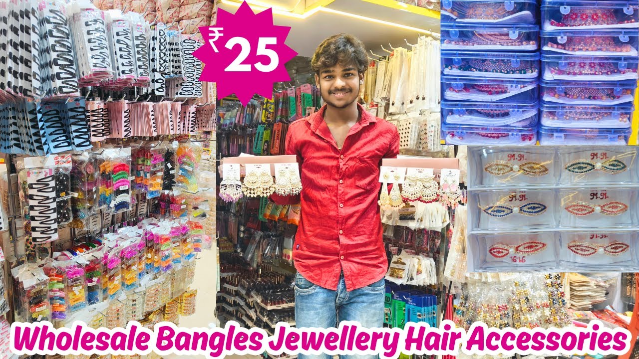 Hyderabad Wholesale Bangles & Jewellery Market ₹ 25 Hair Accessories Hair Bands Ramzan Shopping