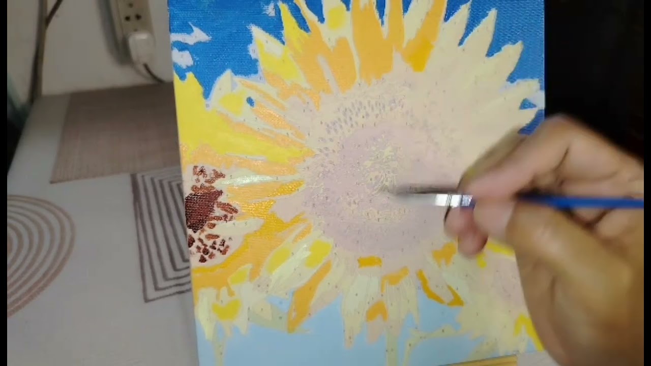 I tried sunflower painting by numbers/bembem ace