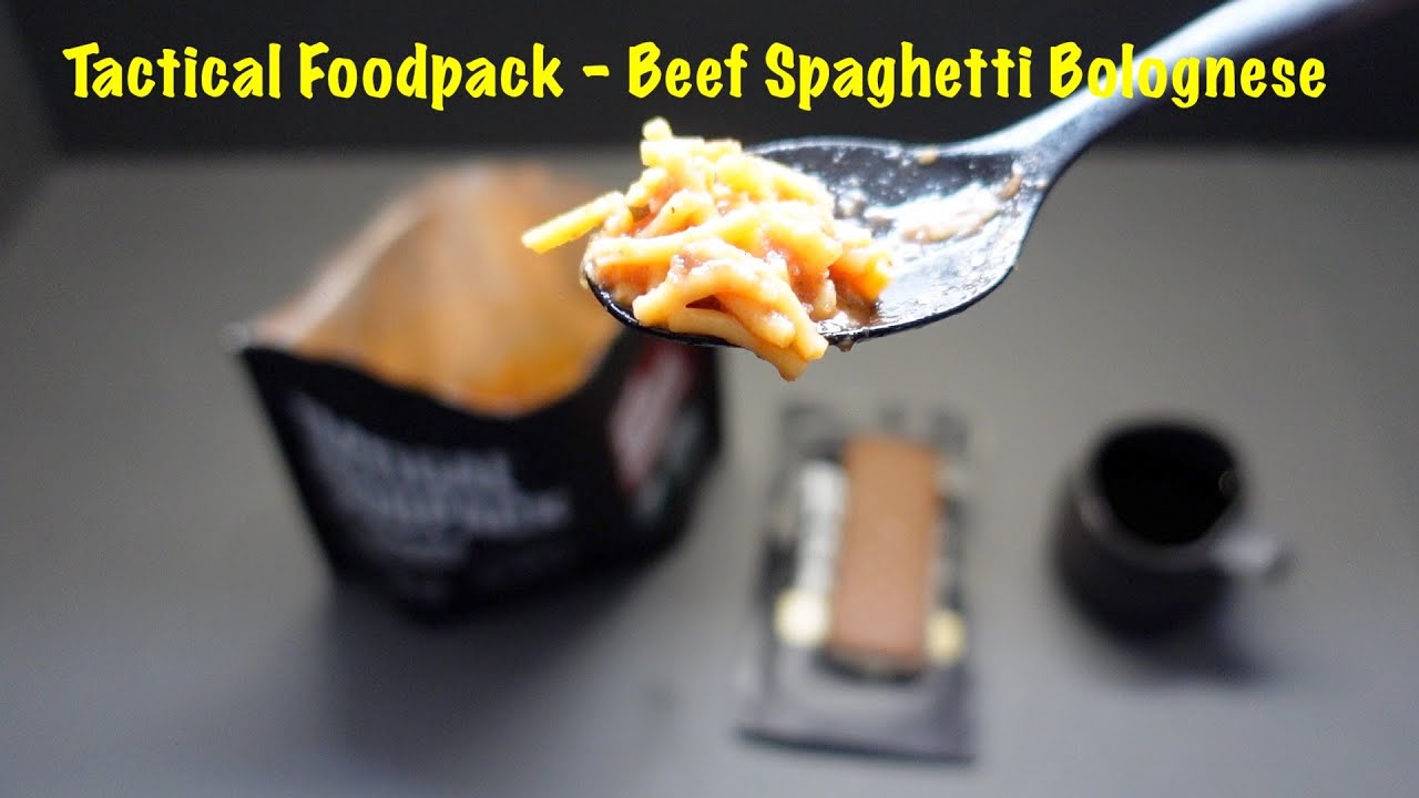 TACTICAL FOODPACK Army Outdoor MRE Not Verpflegung SPAGHETTI BOLOGNESE BEEF 