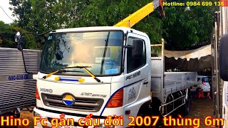  Góc Xe Cũ - ( Đã Bán) Xe Tải Gắn Cẩu Hino FC 6 tấn đời 2007 thùng lửng dài 6m1