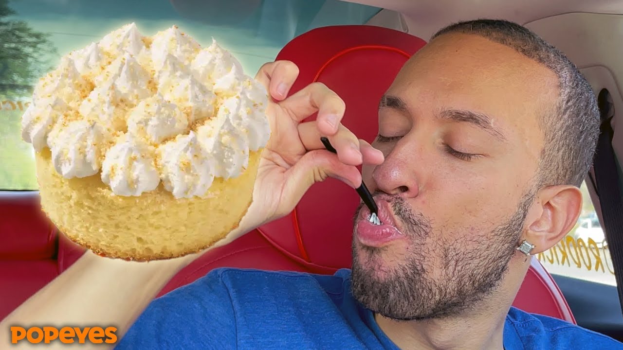 Popeyes NEW Banana Cream Cake HDR Food Review YouTube