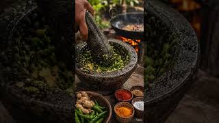 Desi Chicken Curry &amp; Rice Mukbang | Outdoor Village Cooking#shortvideo #food #viral