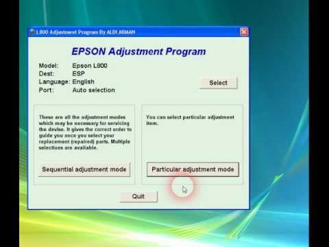 Epson L800 Resetter Software Download