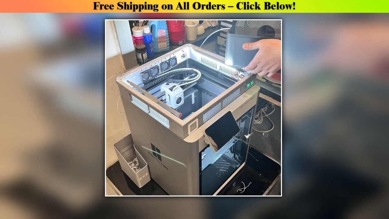 LED Top Riser for BambuLab X1C and P1S with Cooling Sliding Vents Glass Top LED Enclosure