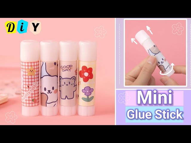 How to make kawaii mini glue stick at home _ DIY glue sticke 