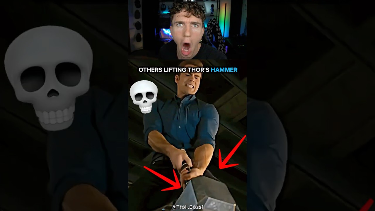 can he lift THORS Hammer?!🤨😅