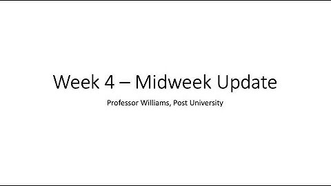 CIS110 - Unit 4 Midweek Update - Professor Williams