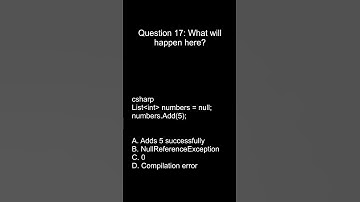 .NET Programming Interview Question #17 | C# MCQ for Practice