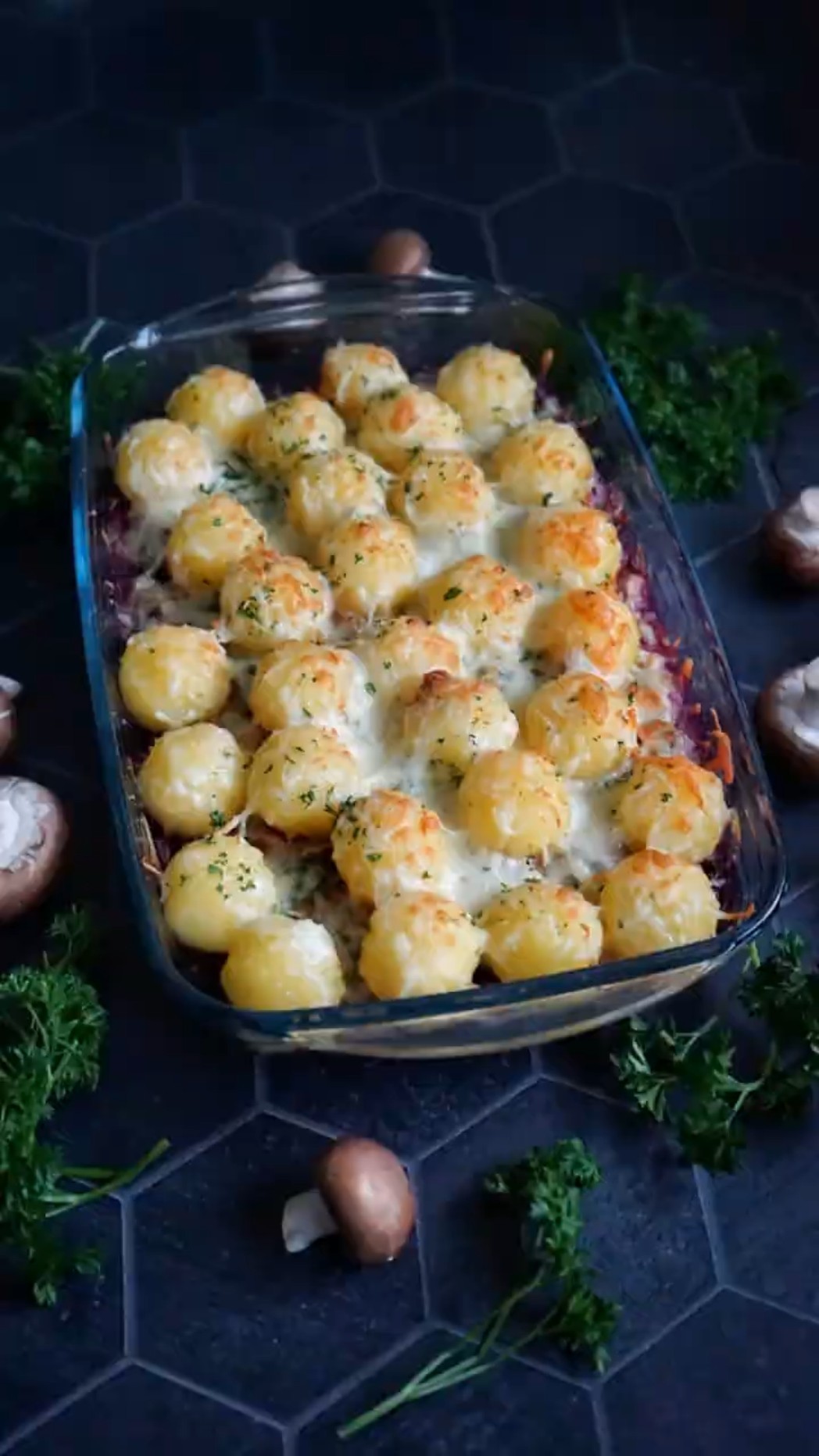 Mini Knödel Auflauf mit Champignon und Blaukraut#auflauf#shorts# ...