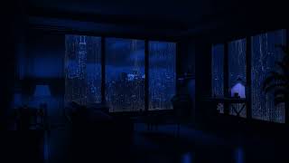 Living Room Overlooking Nyc City - It's Raining - Rainy Air Helps Relieve Stress, Deep Sleep