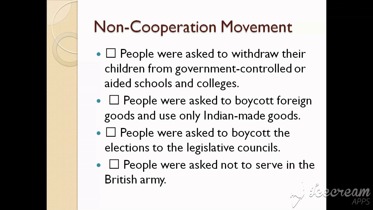 Non-cooperation movement I Non-Cooperation Movement-1920-1922 I ...