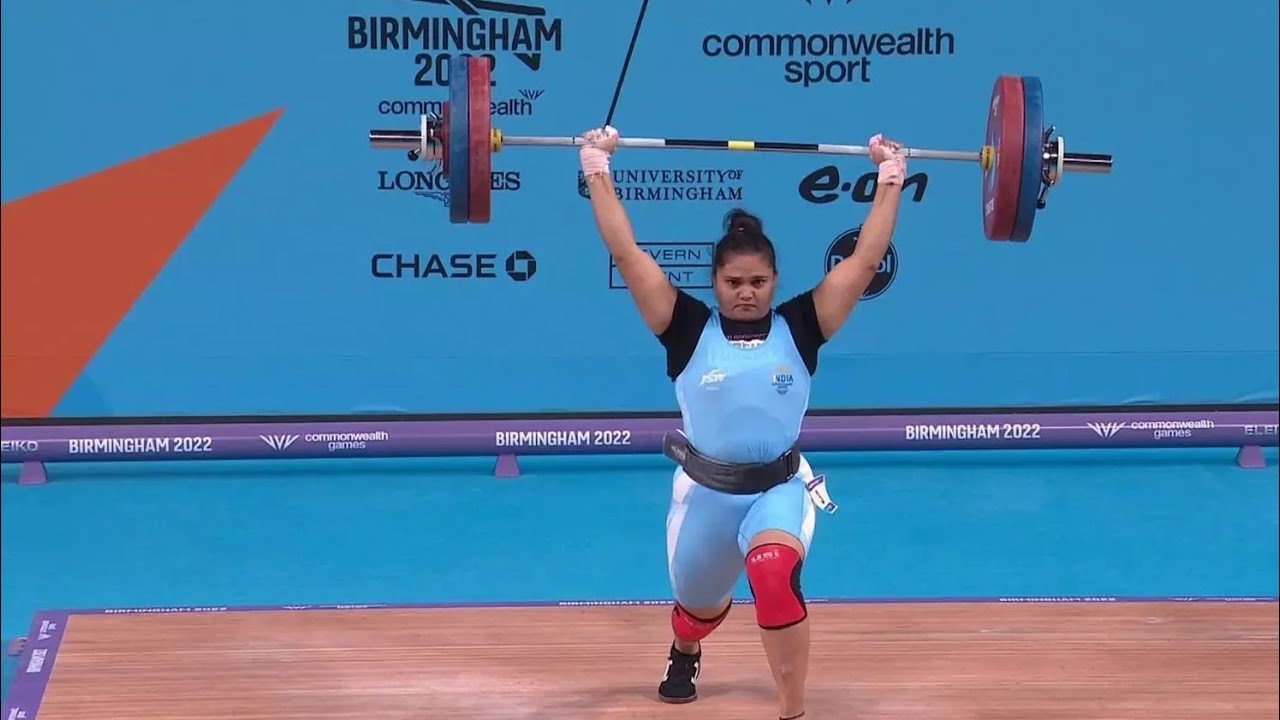 WOMENS 87KG WEIGHT LIFTING INDIA LIFT 228KG CWG 2022 BIRMINGHAM 