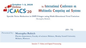 72 - Speckle Noise Reduction in DSPI Fringes using Multi-Directional Total Variation