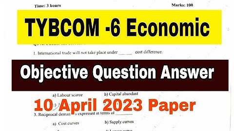 TYBCOM 6 Economic Paper 2023 Objective Questions Answer || Atul Sir