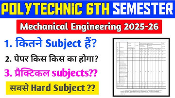 Bteup 6th Sem Mechanical Syllabus 2025-26 || Polytechnic 6th Sem Mechanical Syllabus 2025 ||