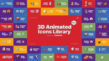 3D Animated Icons Library (After Effects Template)
