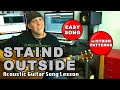 Outside Staind Aaron Lewis EZ acoustic guitar song lesson No barre chords