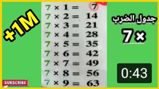 جدول الضرب 7 multiplication table