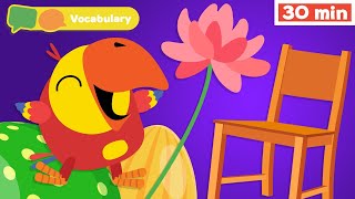 Learning First Words w Larry | Sensory Stimulation for Babies | Vocabulary for Kids | Vocabularry