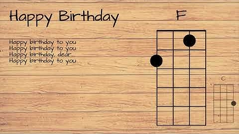 Happy birthday UKULELE TUTORIAL W/ LYRICS