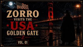 Rainy Jazz Lounge 🌉 Zorro Visits the USA | Golden Gate Bridge at Night [Vol. 01]