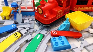 Satisfying Building Blocks Train &amp; Tracks 59pcs ASMR Unboxing video